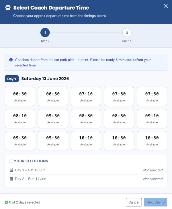 coach times multi day