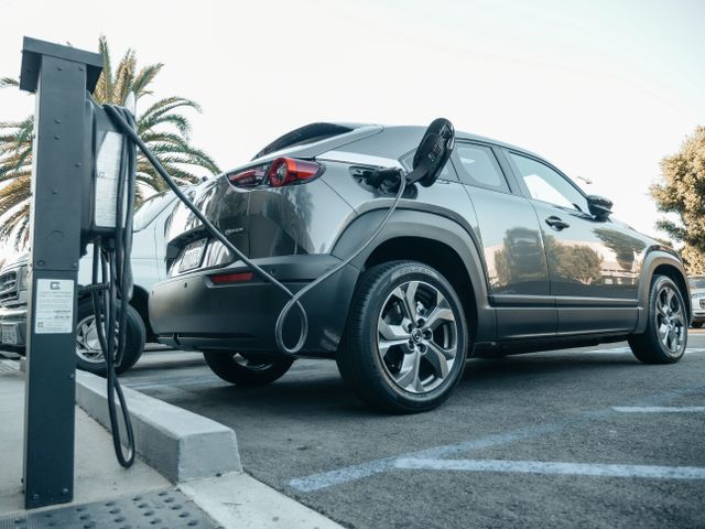 blocked EV charging bay
