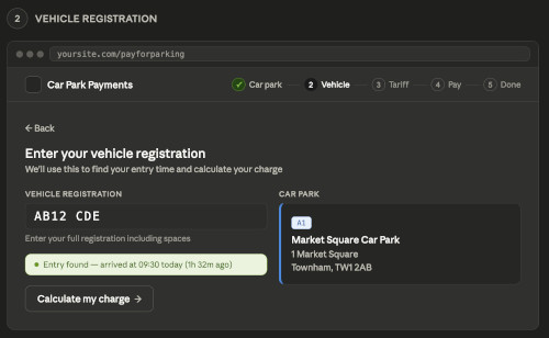 VRM entry + vehicle card